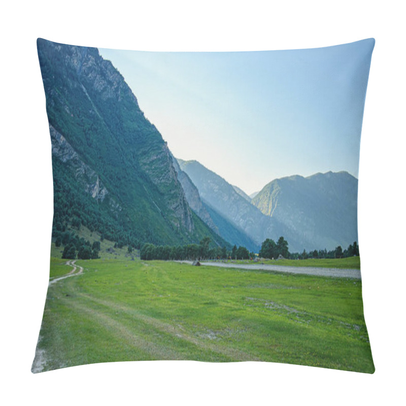 Personality  View On Valley Of Chulyshman Valley At The Morning. Altai Republic, Siberia. Russia Pillow Covers