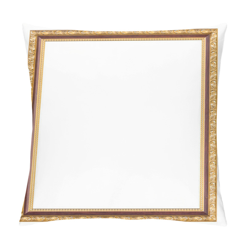 Personality  Golden Frame On Isolated White With Clipping Path. Pillow Covers