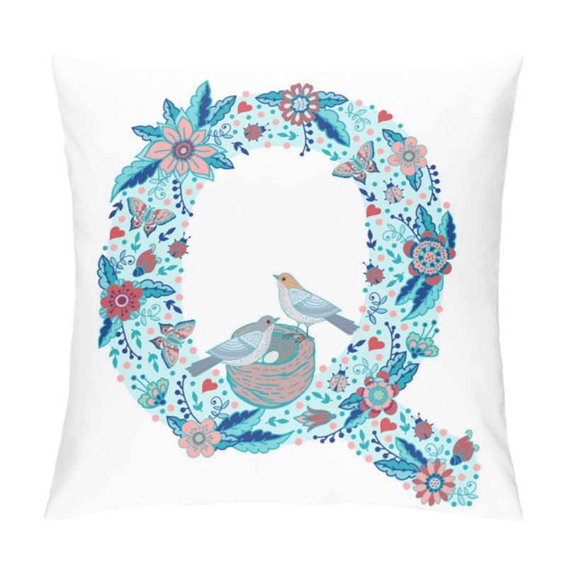 Personality  Floral Alphabet Letter Q Pillow Covers