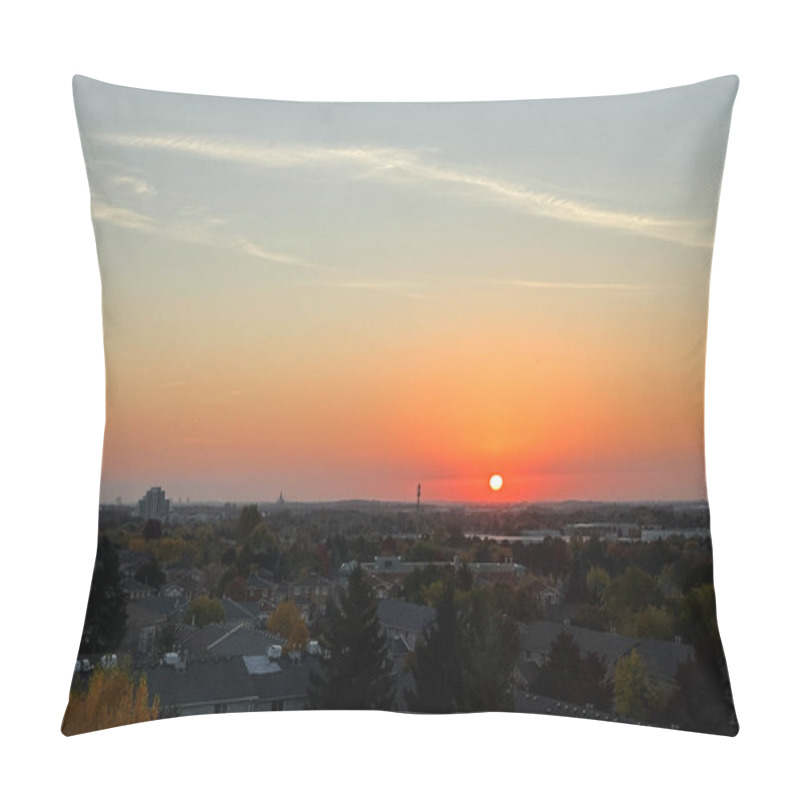 Personality  Sunset Over The City Of Richmond Hill, Ontario, Canada. Pillow Covers