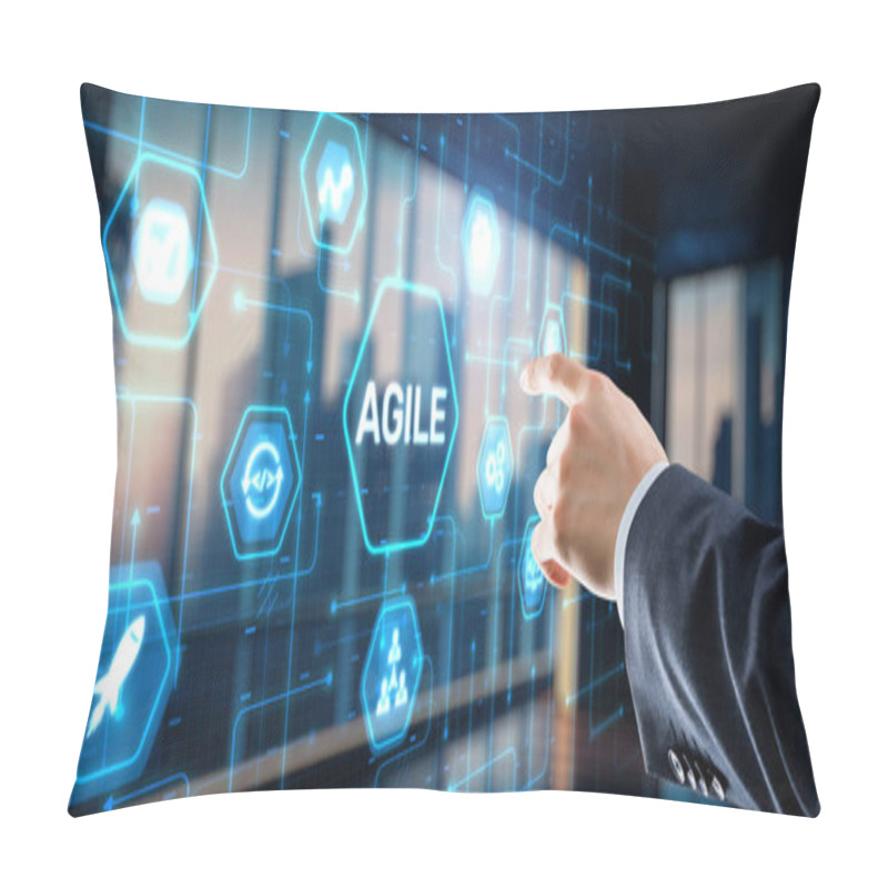 Personality  Agile Software Development Technology Business Concept. Pillow Covers