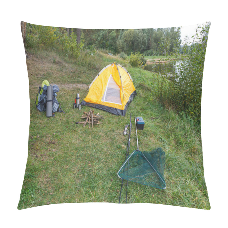 Personality  Tent On Countryside With Lake Pillow Covers