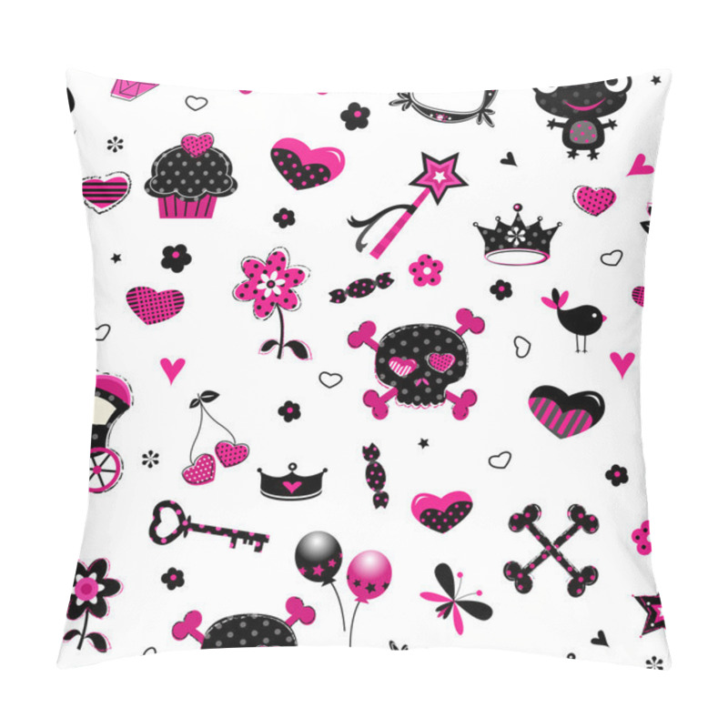 Personality  Aggressive Style Princess Seamless Pattern Pillow Covers