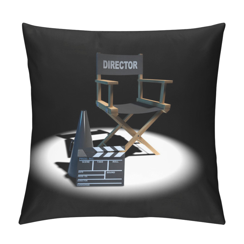 Personality  3d Directors Chair In Spotlight Pillow Covers