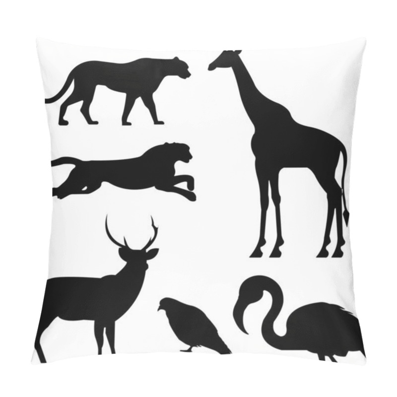 Personality  Animal Silhouette Vector Design Vector Illustrations Pillow Covers