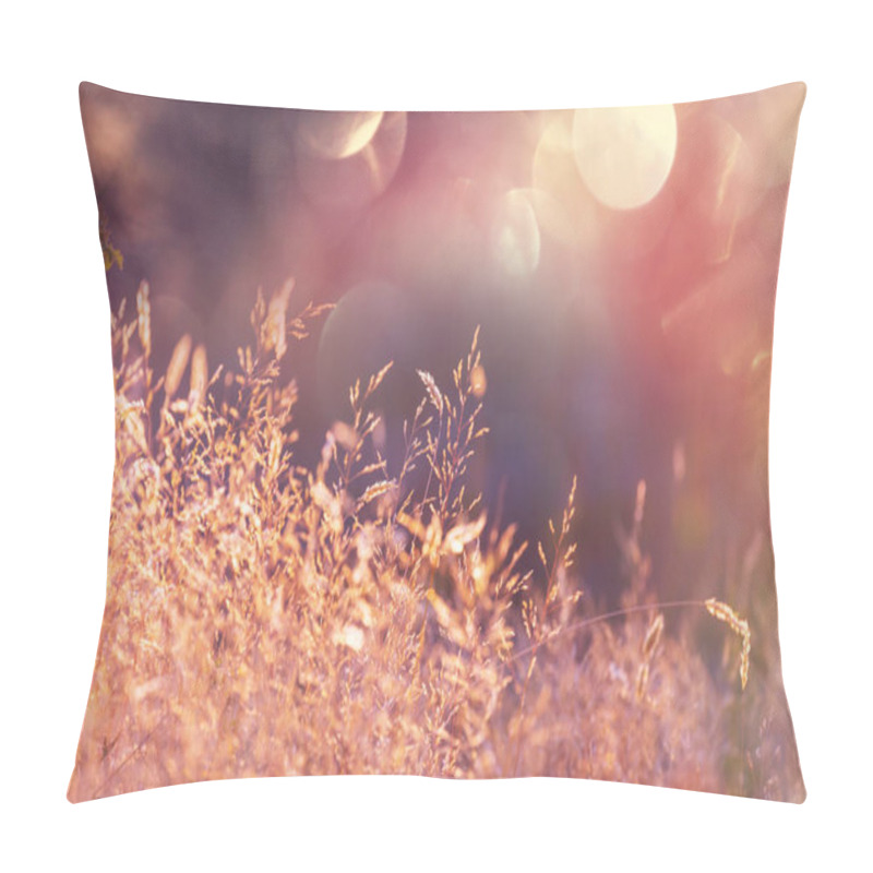 Personality  Sunny Day On The Flowers Meadow. Beautiful Natural Background. Pillow Covers