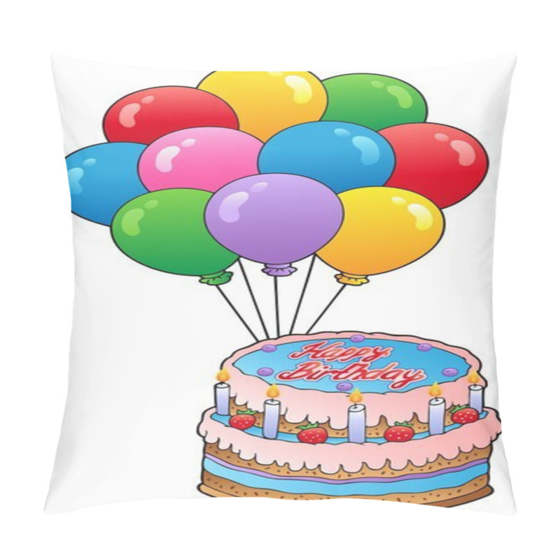 Personality  Birthday Theme With Cake 2 Pillow Covers