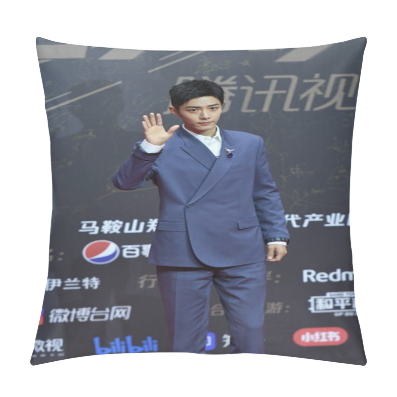 Personality  Chinese Actor And Singer Xiao Zhan, Also Known As Sean Xiao, Dressing In A Dior Suit At The Red Carpet For The 2020 Tencent Video Star Awards In Nanjing City, East China's Jiangsu Province, 20 December 2020.   Pillow Covers