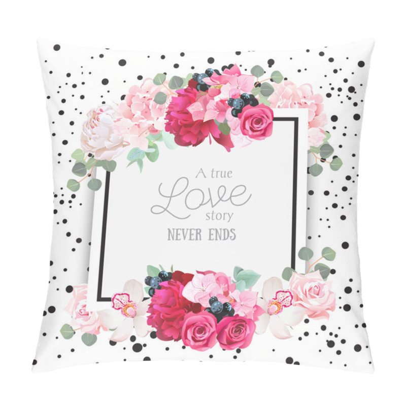 Personality  Fashion Vector Design Square Card With Black Confetti Background Pillow Covers