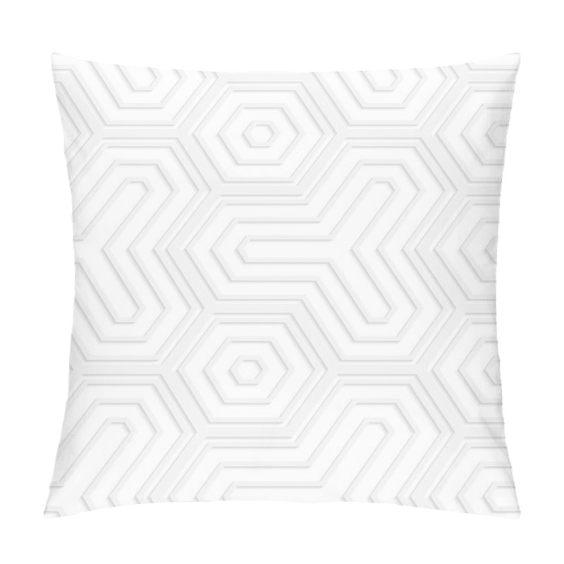 Personality  3D White Striped Hexagons And Hexagonal Triangles Pillow Covers