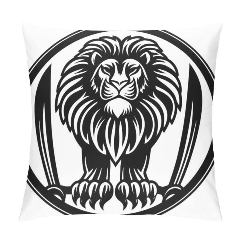 Personality  Apex Predator Logo Design Fierce Lion Emblem With Bold Typography Pillow Covers