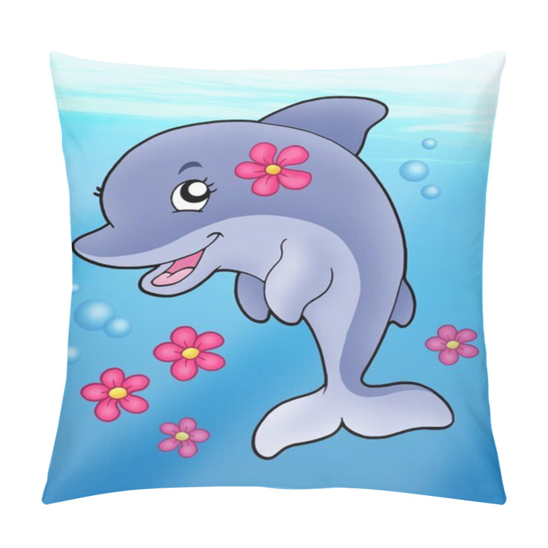 Personality  Cute Dolphin Girl In Sea Pillow Covers