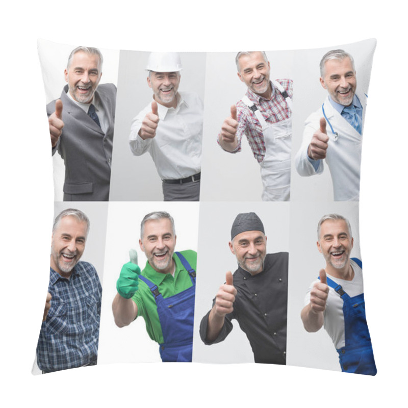 Personality  Collage Of Professional Workers Portraits Pillow Covers