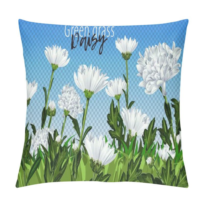 Personality  Summer Meadow Background. EPS 10 Vector Illustration With Transparency And Meshes. Pillow Covers