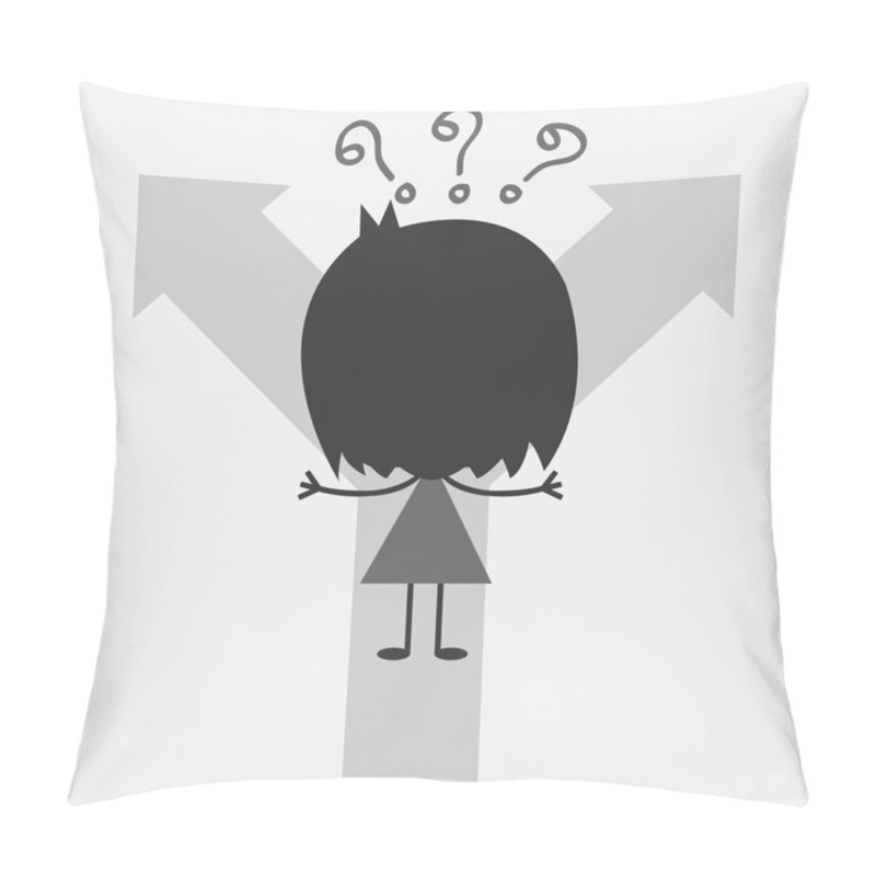 Personality  Vector Businessman With The Alternative Choice. Where To Go, Illustration EPS10 Pillow Covers