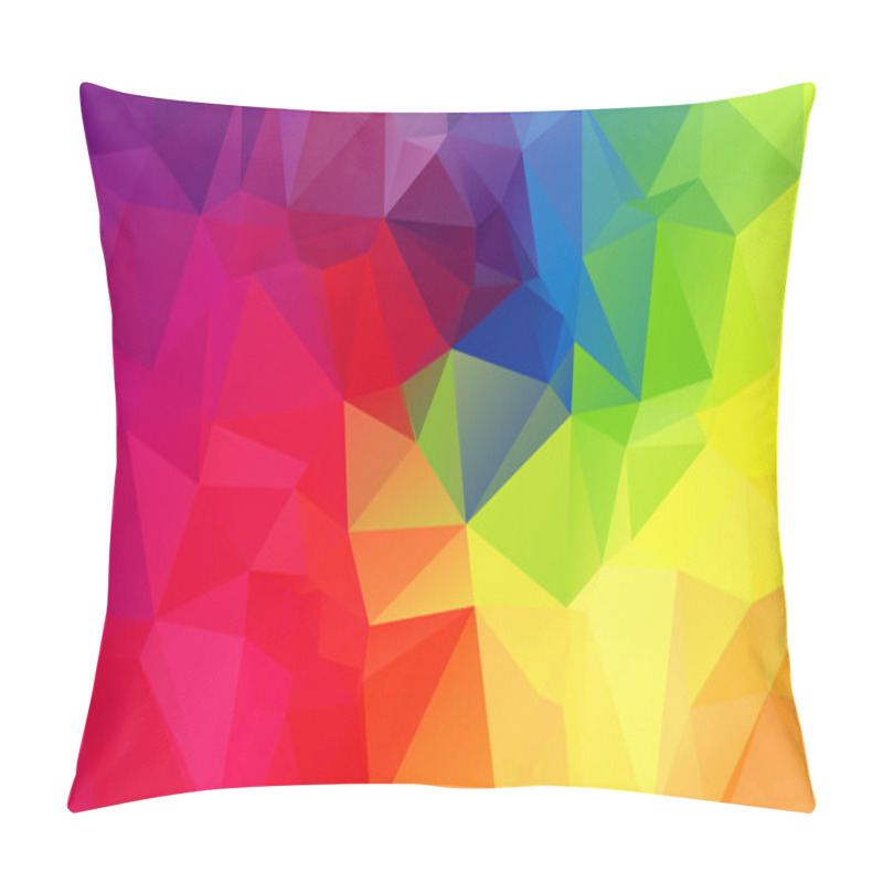 Personality  Rainbow Polygonal Background. Pillow Covers