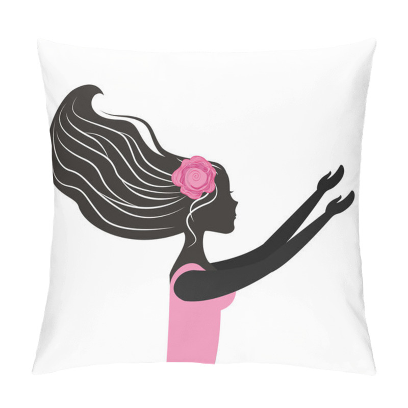 Personality  Woman Dancing Silhouette Icon Pillow Covers