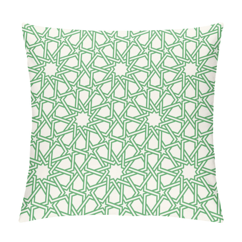 Personality  Classical Islamic Seamless Pattern, Moroccan Style Geometric Tiles, Hexagonal Grid Lines, Intricate Repeat Background For Web And Print Pillow Covers