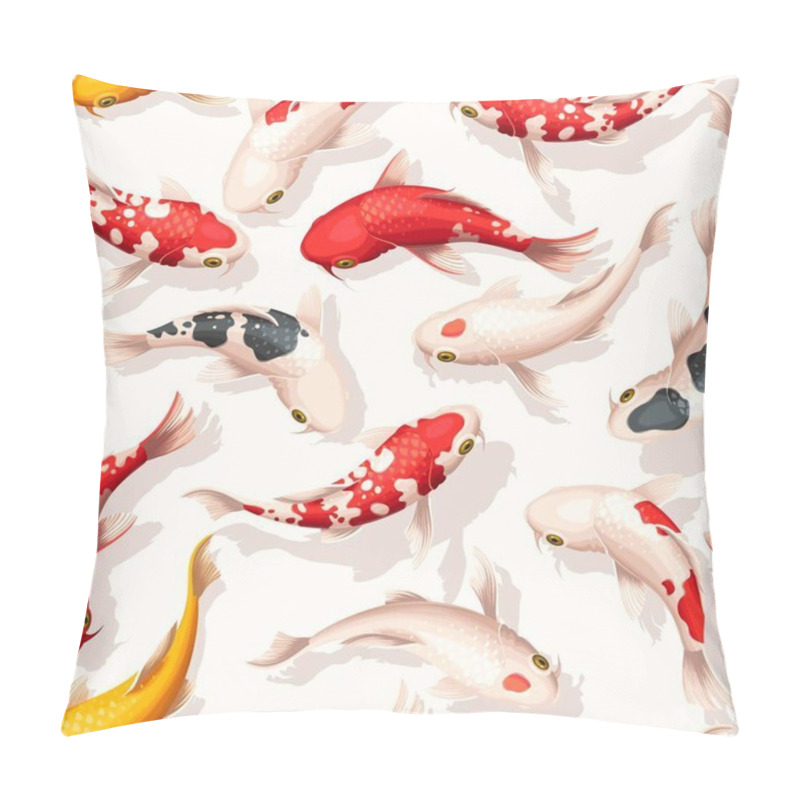 Personality  Beautiful Vector Seamless Pattern With Koi Fish Pillow Covers