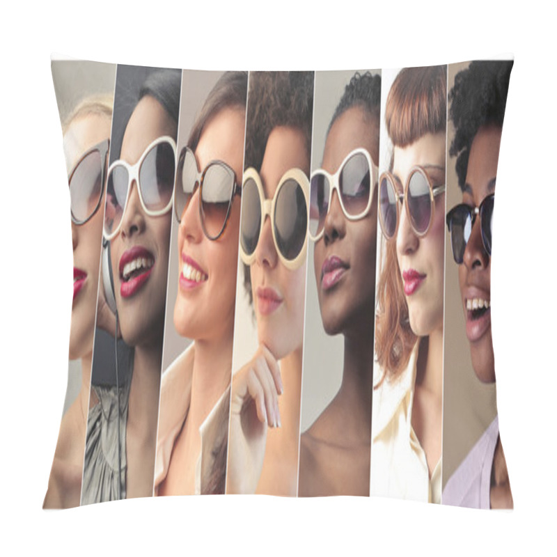 Personality  Women With Sunglasses Pillow Covers