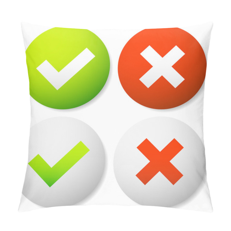 Personality  Check Mark And Cross Icons Pillow Covers