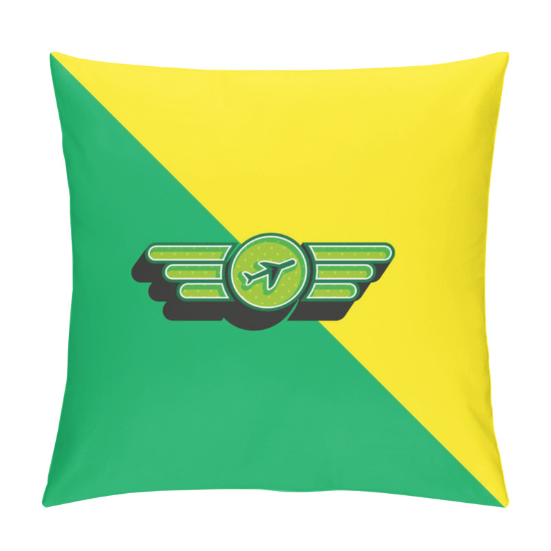 Personality  Air Company Logo Green And Yellow Modern 3d Vector Icon Logo Pillow Covers