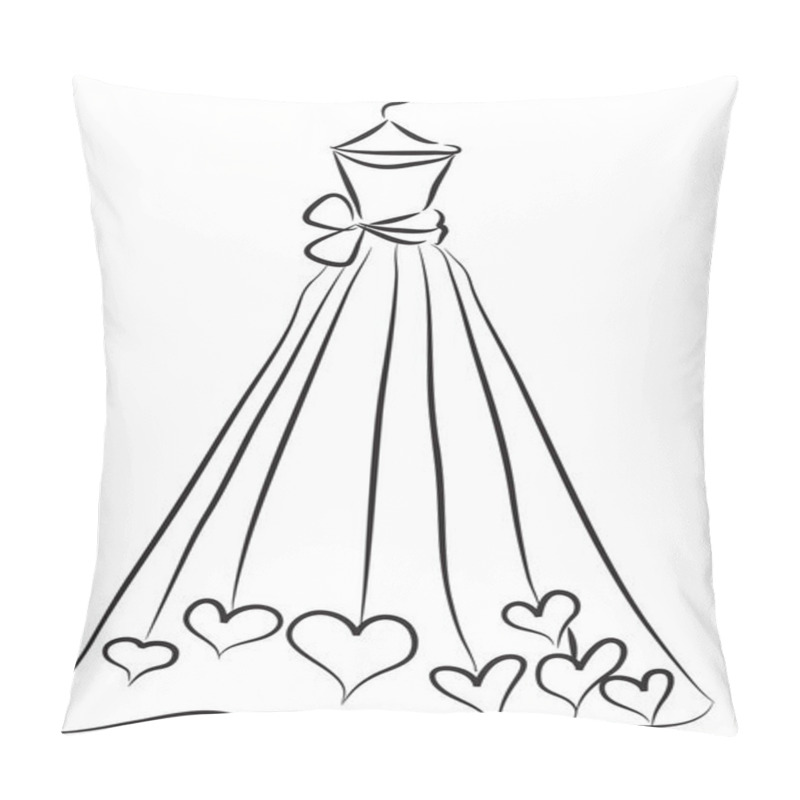 Personality  Vector Illustration Of A Silhouette Of A Bride Dress Pillow Covers