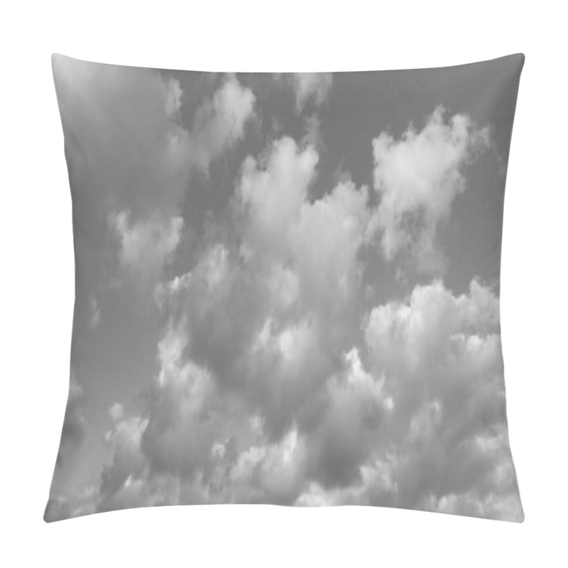 Personality  High Resolution Image Of Cumulus Clouds In 16: 9 Image Ratio High Resolution Black And White Format Pillow Covers