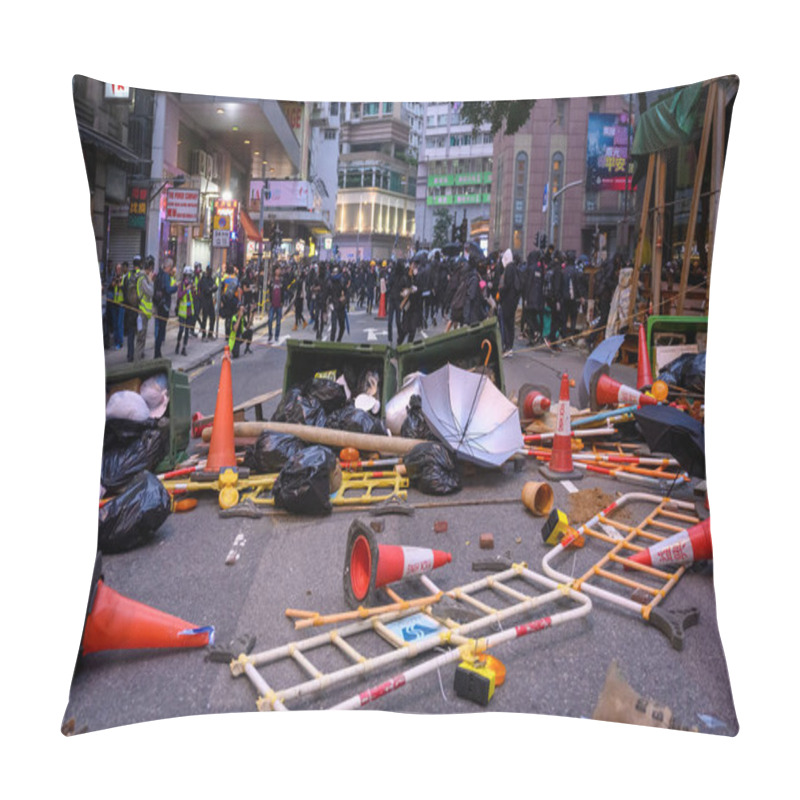 Personality  Hong Kong - Jan 1, 2020: A Million Attend Demo, Demand For Universal Suffrage, 2020 Direct Democratic Elections For Legislative Council Without Functional Constituency. Pillow Covers