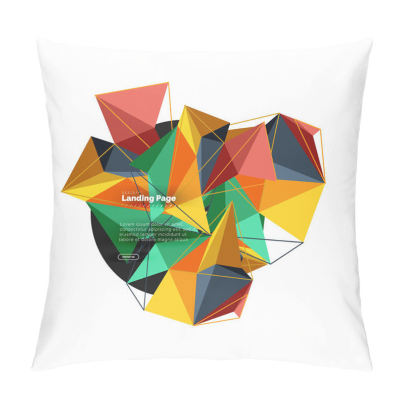 Personality  Polygonal Geometric Design, Abstract Shape Made Of Triangles, Trendy Background Pillow Covers