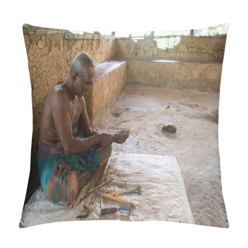 Personality  Indian Man Carving Wooden Stick Pillow Covers