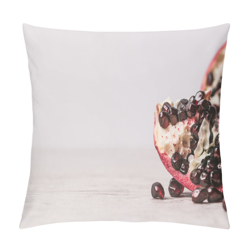 Personality  Close Up View Of Yummy Pomegranate On Marble Table Pillow Covers