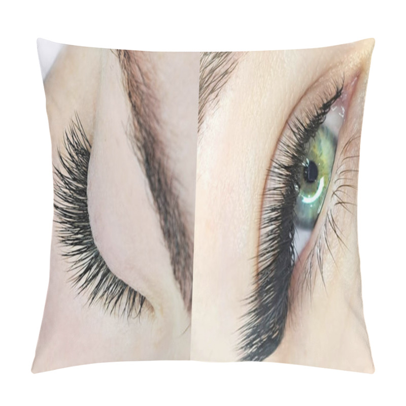 Personality  Close Up Of Eye With Eyelash Extensions ,beauty Salon Treatment ,2d Volume, 3d Volume, Classical Lashes,Russian Volume,megavolume, New Set Pillow Covers