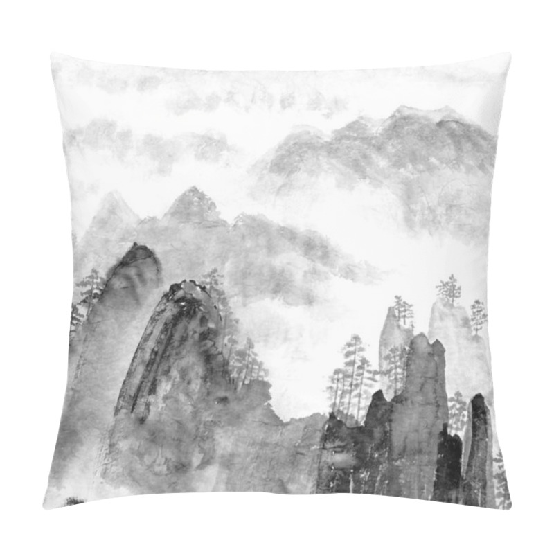 Personality  Chinese Painting Of Mountain And Cloud Pillow Covers