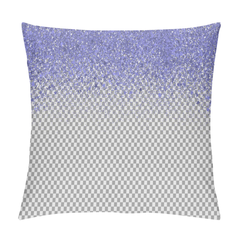 Personality  Confetti In Shades Of Very Peri Border Isolated On Transparent Background. Trendy Color Of 2022 Year. Purple Glitter Texture Effect. Falling Sparkles Dots And Stars. Shiny Dust Vector Backdrop Pillow Covers