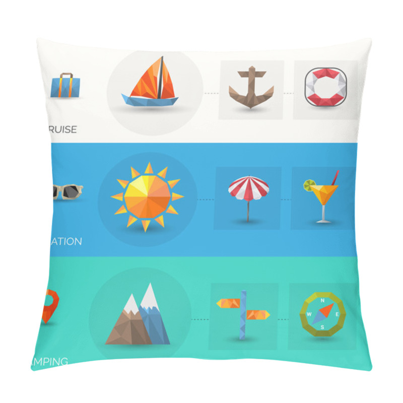 Personality  Travel Polygonal Banners Pillow Covers