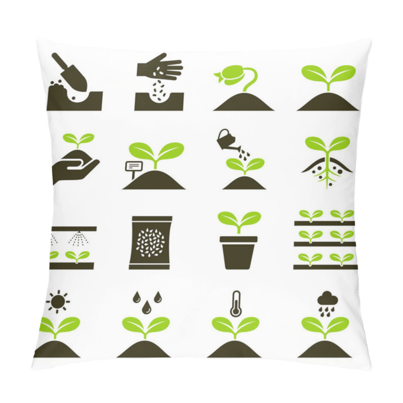 Personality  Plant Icons. Vector Illustrations. Pillow Covers