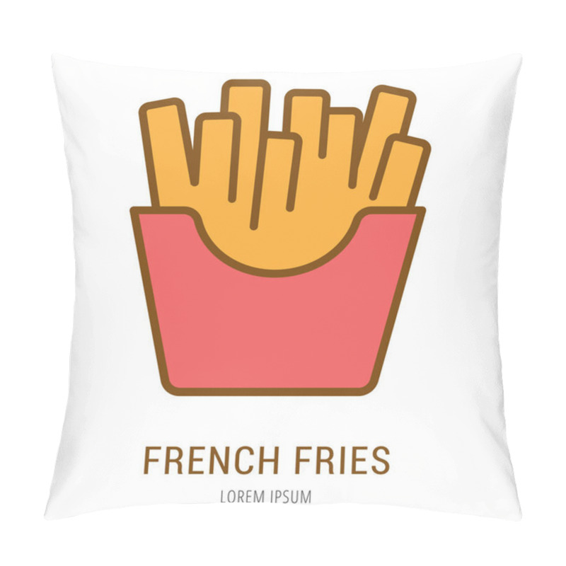 Personality  Vector Simple Logo Template French Fries Pillow Covers