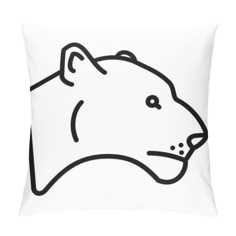 Personality  Lioness Vector Icon, Lineal Style Icon, From Animal Head Icons Collection, Isolated On White Background Pillow Covers