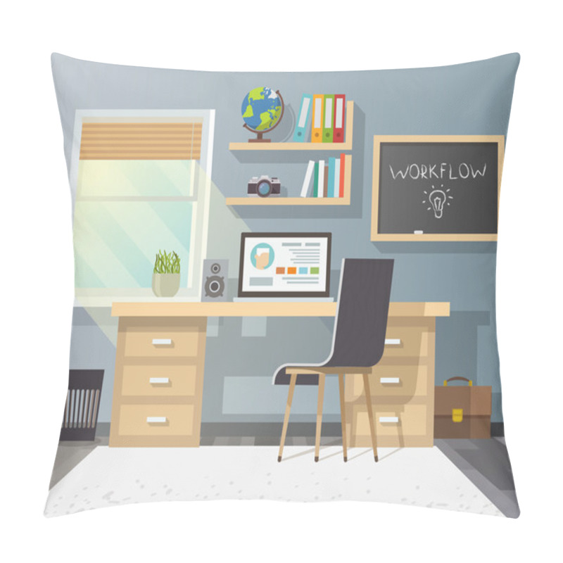 Personality  Workplace In Sunny Room Pillow Covers