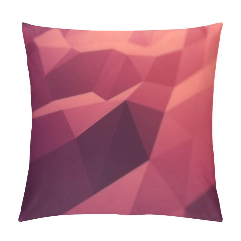 Personality  Red Orange Polygonal Geometric Surface. Computer Generated 3d Illustration Pillow Covers