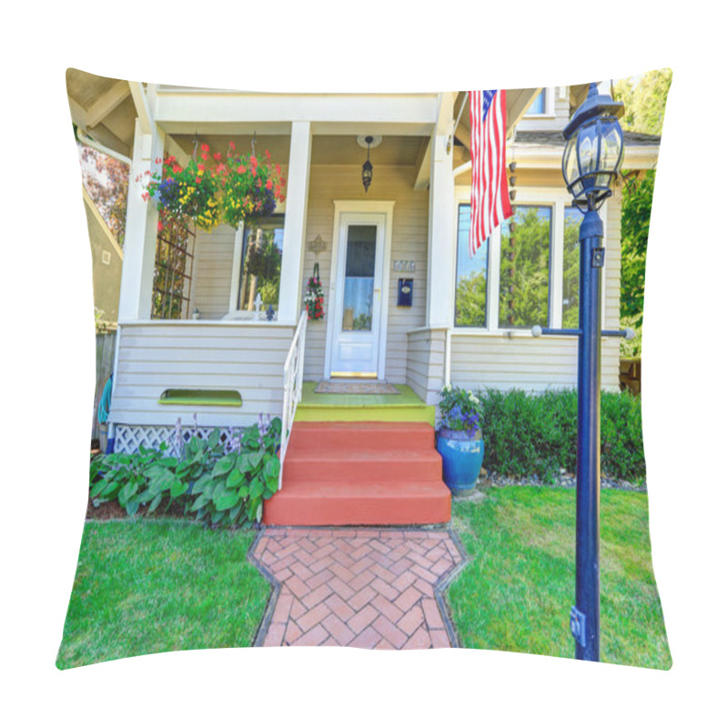 Personality  Classic American House With Flag Pillow Covers