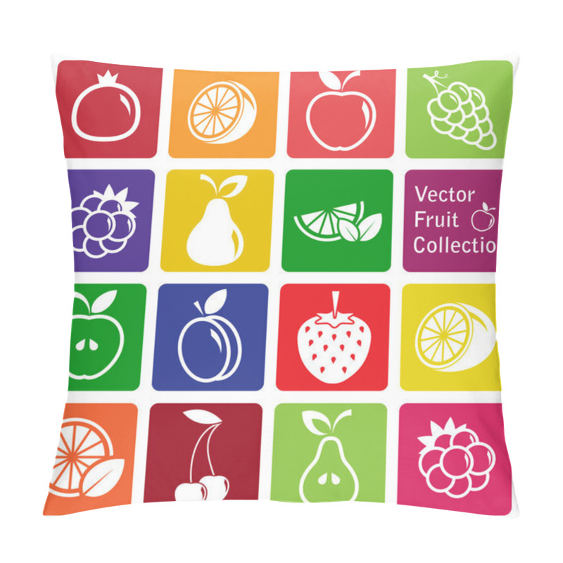 Personality  Vector Collection: Fruit Icons Pillow Covers