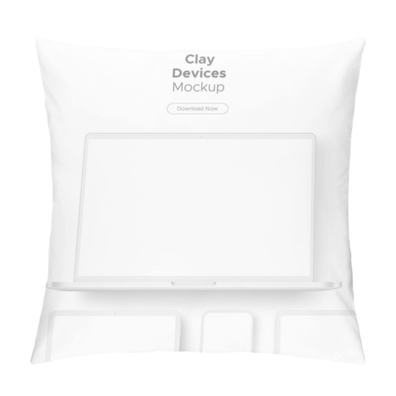 Personality  Clay Responsive Devices Mockup For Display Web-Sites And Apps Design. Vector Illustration Pillow Covers