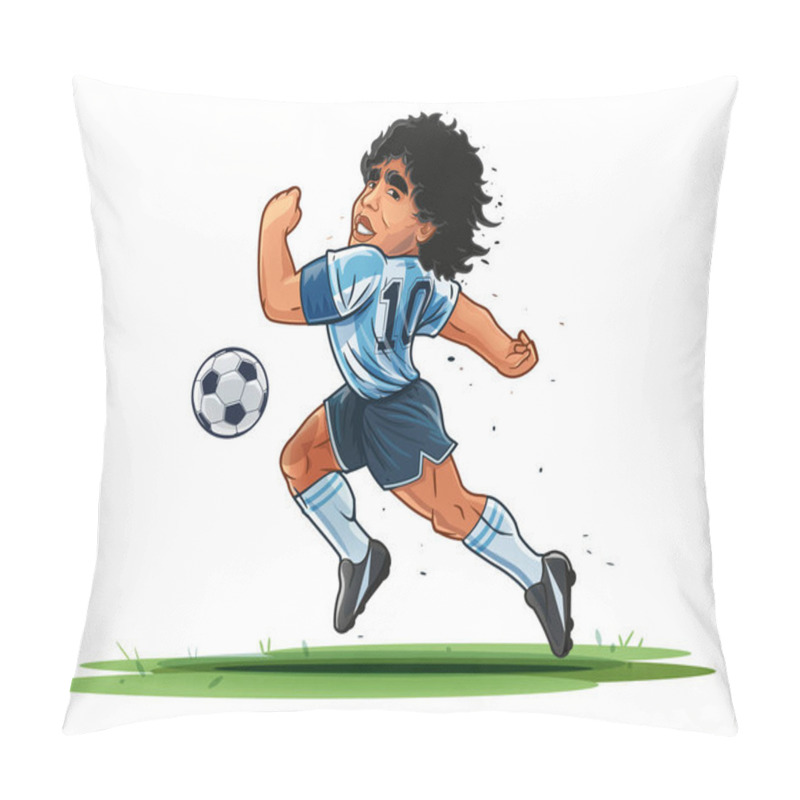 Personality  Vector Illustration Of A Man In A Sports Uniform With A Soccer Ball Pillow Covers