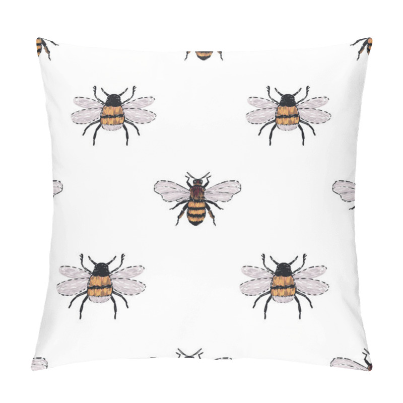 Personality  White Background With Insects, Vector Illustration Pillow Covers