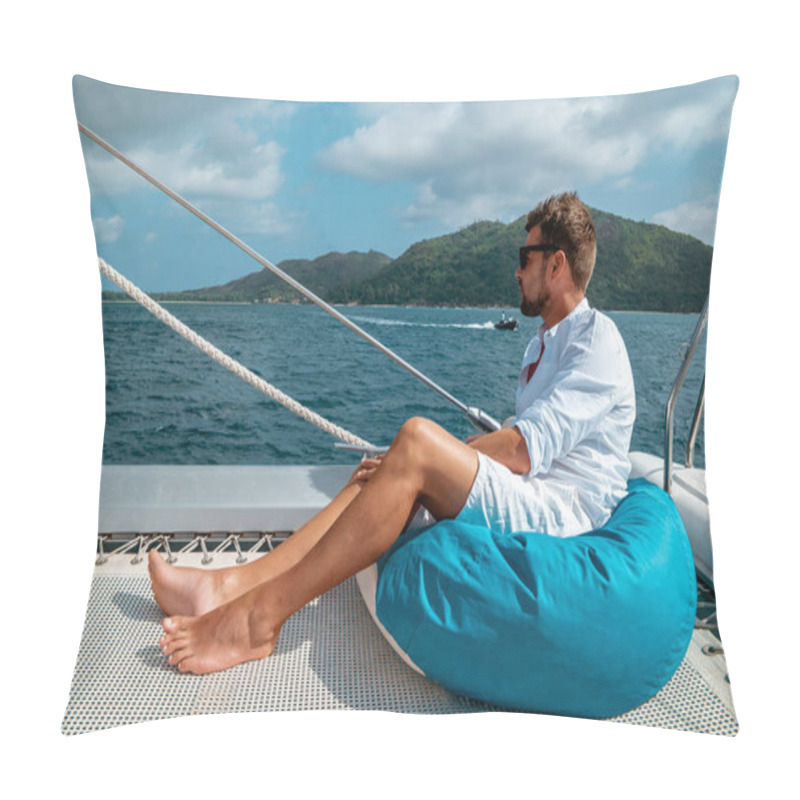 Personality  Seychelles, Young Men On Vacation With Sailing Boat At The Seychelles Tropical Island Pillow Covers