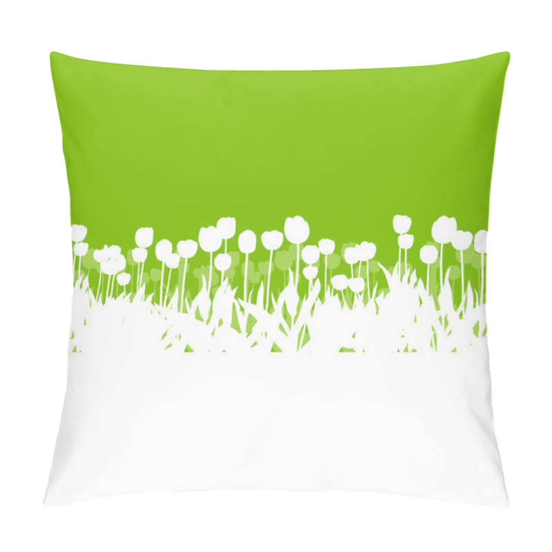 Personality  Tulips Spring Seasonal Flower Garden Ecology Concept Detailed Il Pillow Covers