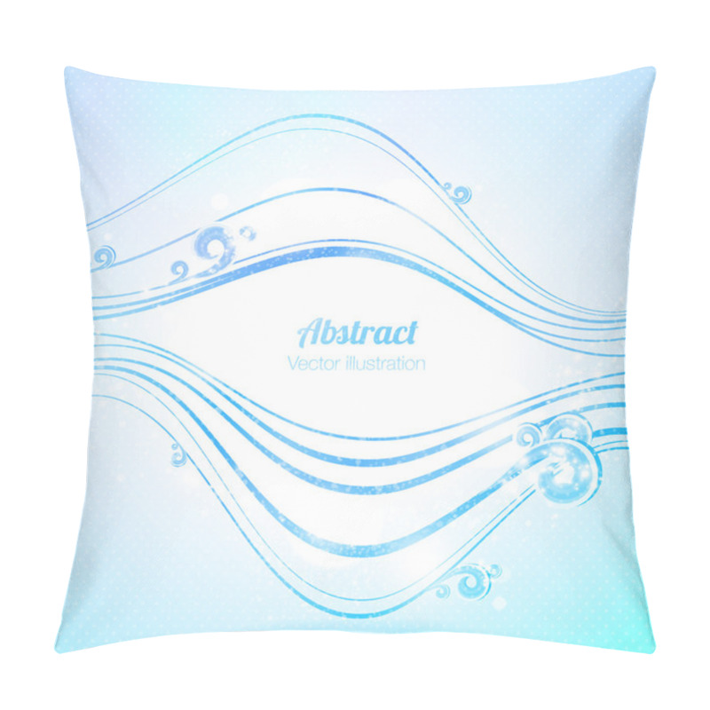 Personality  Abstract Blue Background With Waves And Swirls. Vector Illustration. Pillow Covers