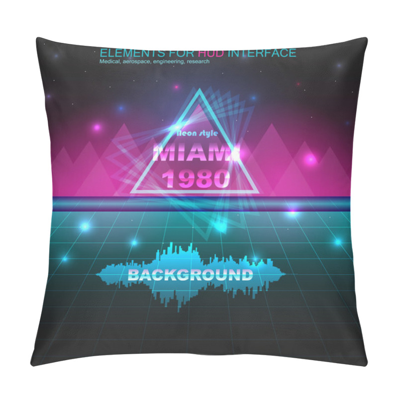 Personality  80s Retro Sci-Fi Background. Pillow Covers